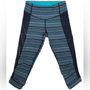 Lululemon Stop At Nothing Crop Leggings Women’s 4 Space Dye Twist Naval Blue